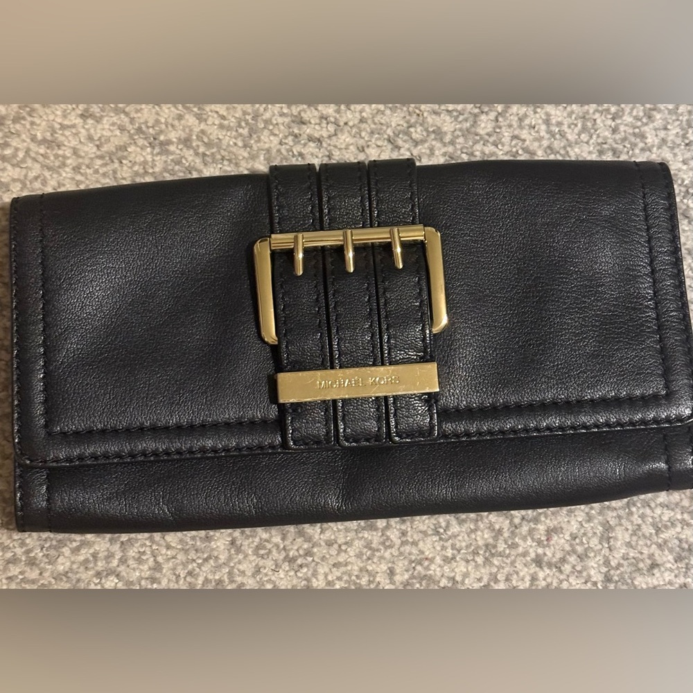Michael Kors Black Leather Clutch